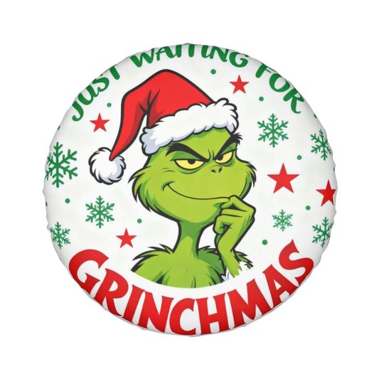 Discover Grin Spare Tire Cover  Funny Christmas funny character Santa Hat Wheel Cover for SUV RV Camper
