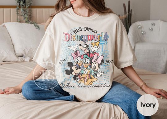 Discover Vintage Walt Disney Disneyworld Est 1971 Shirt, Disneyworld Shirt, Disney Family Vacation 2025 Shirt, Disney Trip Tshirt, Disney Group Shirt