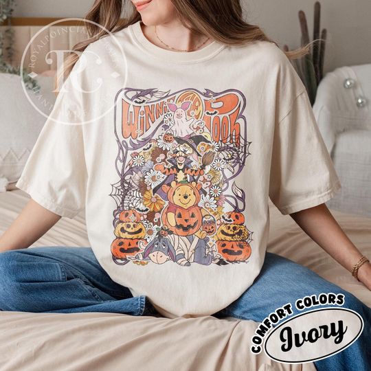 Discover Vintage Winnie the Pooh Halloween Shirt: Comfort Colors Cotton Tee