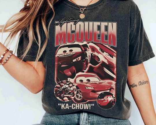 Discover Disney Pixar Cars Lightning Mcqueen Ka-Chow Shirt, Piston Cup, Disneyland Family Cars Birthday Boy, Radiator Springs, MC Queen Birthday Gift