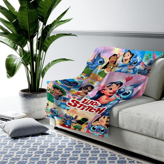 Discover Personalized Stitch Lilo Blanket | Stitch Angel Blanket | Lilo Stitch Birthday Gifts | Magic Kingdom Blanket | Angel Stitch Blanket C1HZ16