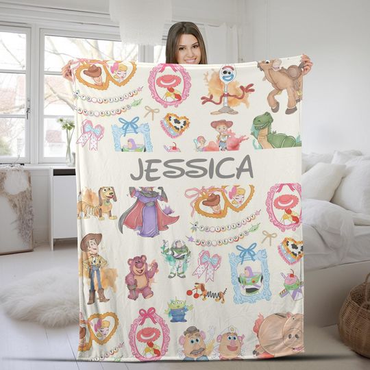 Discover Personalized Coquette Bows Disney Toy Story Blanket, Buzz Lightyear Woody To Infinity and Beyond Toy Story Birthday, Birthday Decor C1HA22