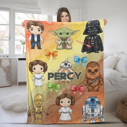 Discover Personalized Watercolor Coquette Bows Disney Star Wars Blanket, WDW Disneyland Galaxy' Edge Star Wars, May the Force be with You C1HA23