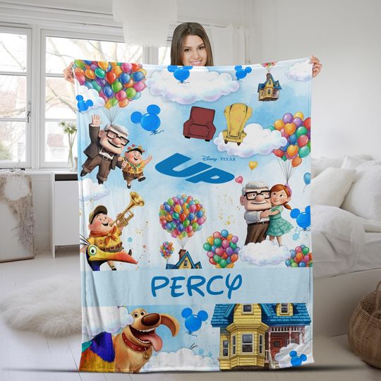 Discover Personalized Disney Up Blanket, Adventure Is Out There, Carl and Ellie Blankets, Disney Couples Valentines Day Gift, Disney Blankets C1HA24