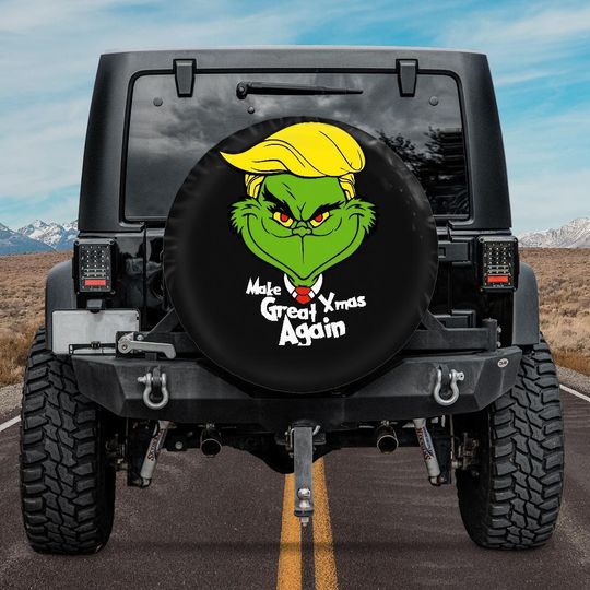 Discover Make Xmas Great Again Trump Christmas Spare Tire Cover,Christmas 2025 Tire cover,Trump Tire Cover, funny character inspired Trump car accessories