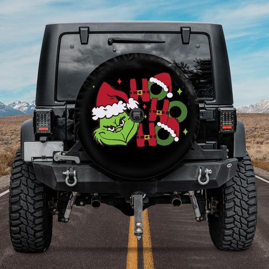 Discover Funny funny character Spare Tire Cover, Ho Ho Ho Christmas funny character spare wheel cover for a jeep, Backup Camera Tire Cover, Funny Christmas tire cover
