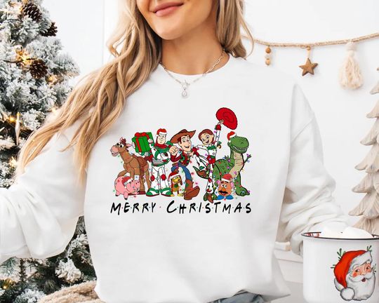 Discover Toy Story Merry Christmas Sweatshirt Woody and Buzz Holiday Family Matching Christmas Sweater for Kids