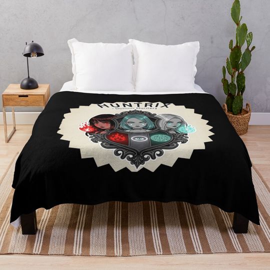 Discover Huntrix Demon Trio Sticker – KvPop Girls Rumi, Mika, Zoey Fleece Blanket