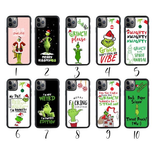 Discover Christmas funny character Custom Phone Case, Rubber TPU, Funny Xmas Samsung & iPhone Cases