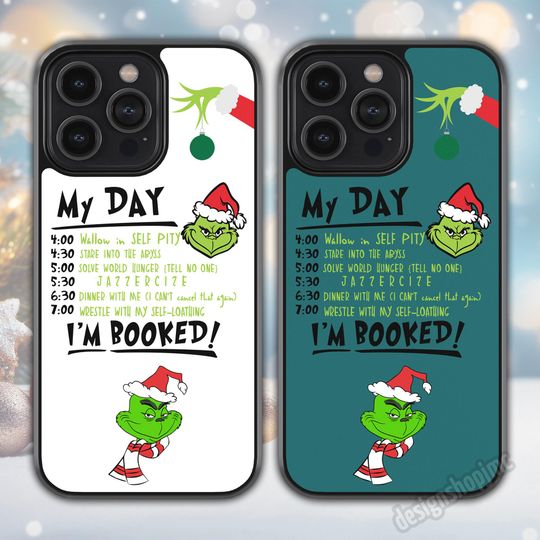 Discover Christmas funny character Custom Phone Case, Rubber TPU, Funny Green Samsung & iPhone Cases