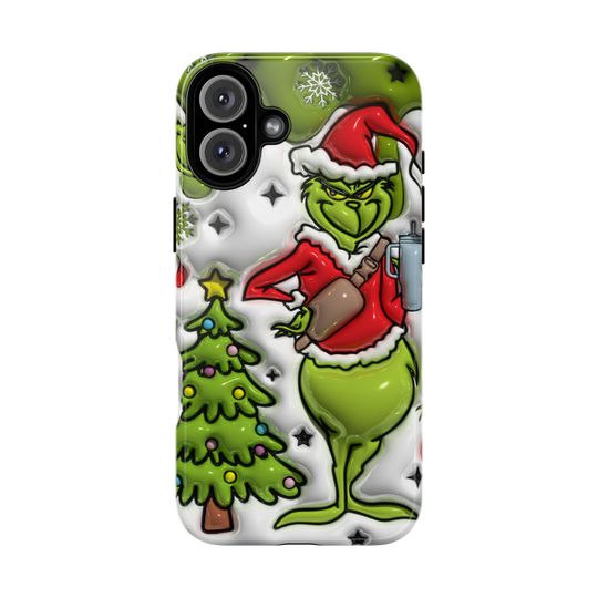 Discover funny character Christmas Tough Cases for Phones iPhone 16 15 14 13 Samsung S24 S23 S22 - Holiday Gift, Protective Cover, Festive Accessories