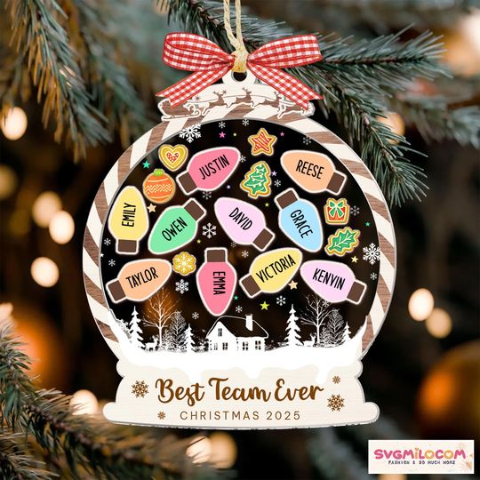 Custom Coworker Christmas Ornament: 4D Shaker Best Team Keepsake, Gift for Work Besties, Colleagues