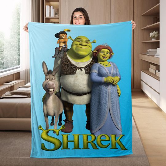 Discover Personalized Shrek Characters Quilt Blanket, Gift For Shrek Film Fans Quilt Blanket,Custom Shrek Characters Baby Blankets Beddin BYCG30