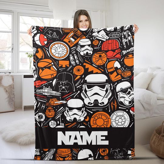 Personalized Custom Name Star Wars Blanket, Star Wars Blanket, Birthday Gift