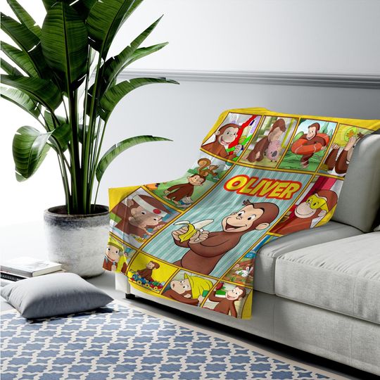 Discover Personalized Curious George Blanket Curious George Blanket | Curious George Birthday Gifts | Curious George Blanket Couch Sofa C1HU01