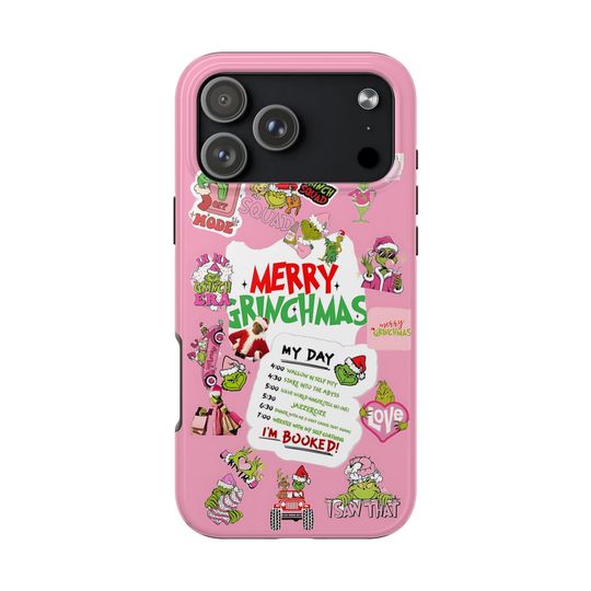 Discover Merry Grin Pink Phone Case, Christmas Gift