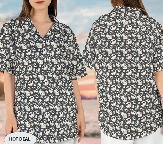 Discover Jack Skellington Oogie Boogie Pumpkin Halloween Hawaiian Shirt, Disney Halloween Shirt, Nightmare Before Christmas Shirt, Button  Shirt