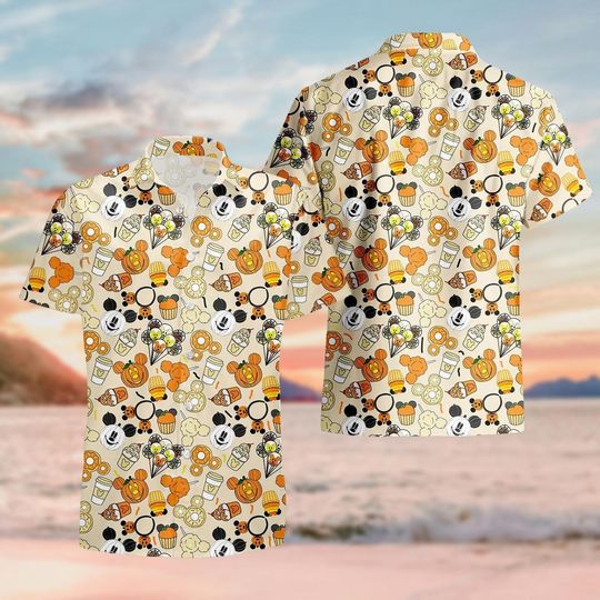 Discover Halloween Disney Snacks Button Shirt, Mickey Foodie Halloween Shirt, Disney Family Hawaiian Shirt, Spooky Season Shirt, Halloween Gifts