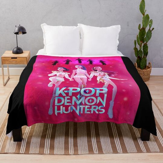 Discover Huntrix and Saja Boys Funko - Kpop Demon Hunters Fleece Blanket