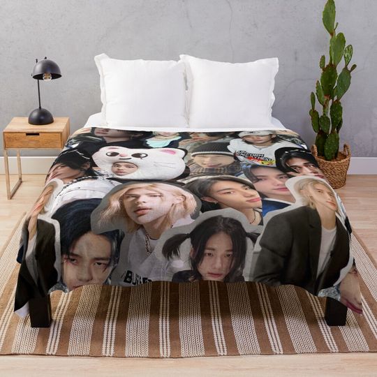Discover Hyunjin Collage Fleece Blanket