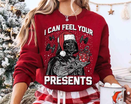 Discover Santa Darth Vader Christmas Sweatshirt with Star Wars Holiday Design