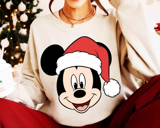 Discover Santa Mickey Mouse Christmas Sweatshirt, Disney Mickey's Christmas Party 2025, Family Vacation Disneyland Disney World Tee