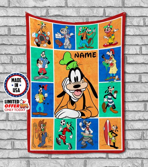 Discover Disney Goofy Fleece Blanket Goofy Quilt Movies Blanket Max Goof Roxanne Throw Blanket for Bed Couch Sofa, Christmas Gifts CYIL78
