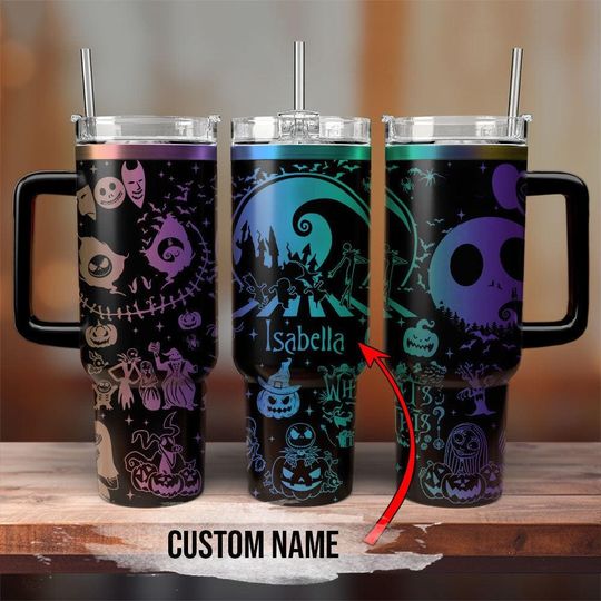 Discover Jack Skellington Engraved Tumbler 40oz, Nightmare Before Christmas Cup, Disney Halloween Cup, Trick Or Treat, Halloween Spooky Gift