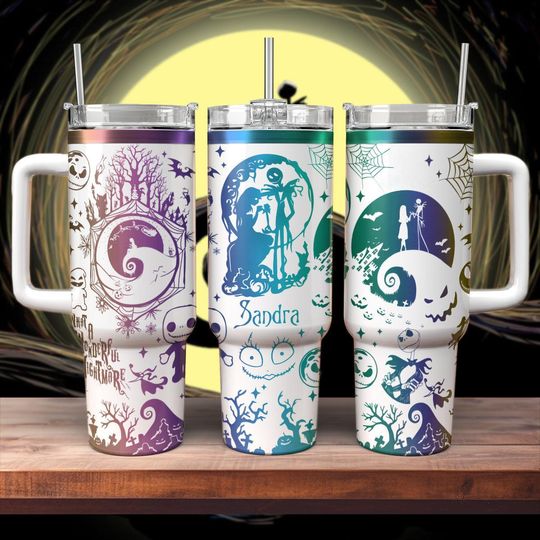 Discover Jack And Sally Nightmare Engraved Tumbler 40oz, Jack Skellington Tumbler, Disney Nightmare Before Xmas Tumbler, Personalized Tumbler