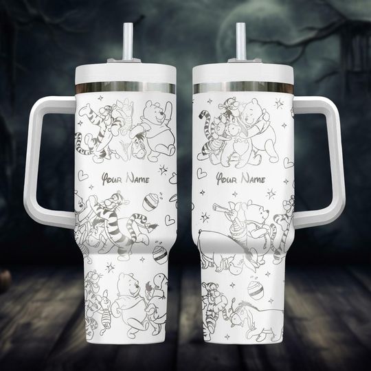 Discover Custom Winnie The Pooh Engraved Tumbler 40oz, Retro Pooh and Friends Tumbler Cup, Disney Movie Insulated Tumbler, Pooh Lover Gift