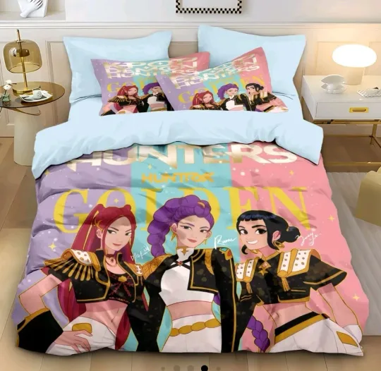 Discover K Pop Demons Hunters Single Duvet Cover and Pillowcase Set Song Golden