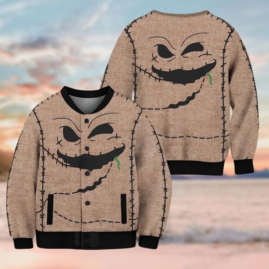 Discover Halloween Oogie Boogie Cosplay Costume, Boogie Man Baseball Jacket, The Nightmare Before Christmas Hoodie Jacket, Movie  Kids Jacket