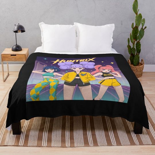 3D Anime-Style K-pop inspired in HUNTRIX Fleece Blanket, Gift For Fan