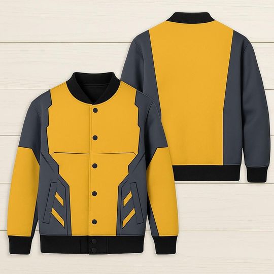 Wolverine Baseball Jacket, Halloween Cosplay Jacket, Marvel Anti Hero Costume Jacket, Deadpool Kids Jacket, Halloween Gift For Him