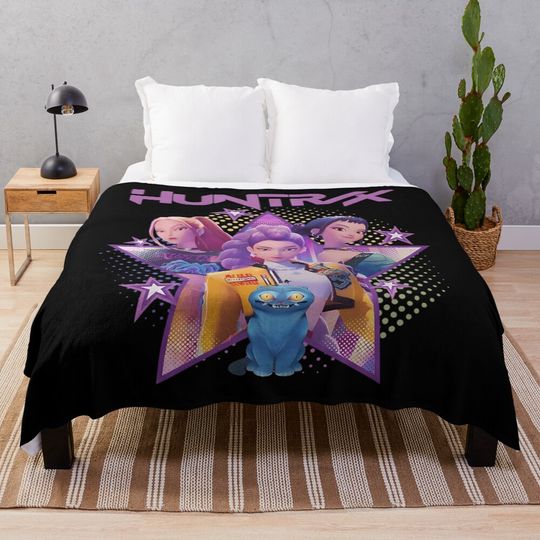 Discover Huntrx - Huntrix Kpop Demon Hunter Girl Group  Rumi Zoey Jinu Kdph Dark Idol Aesthetic Design Fleece Blanket