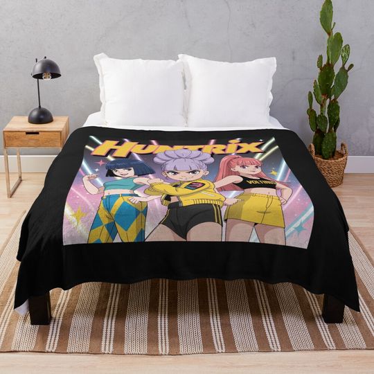 Discover 3D Anime-Style K-pop inspired in HUNTRIX Throw Blanket