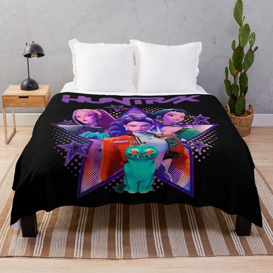 Discover Kpop Demon Hunter Huntrix Girls Throw Blanket