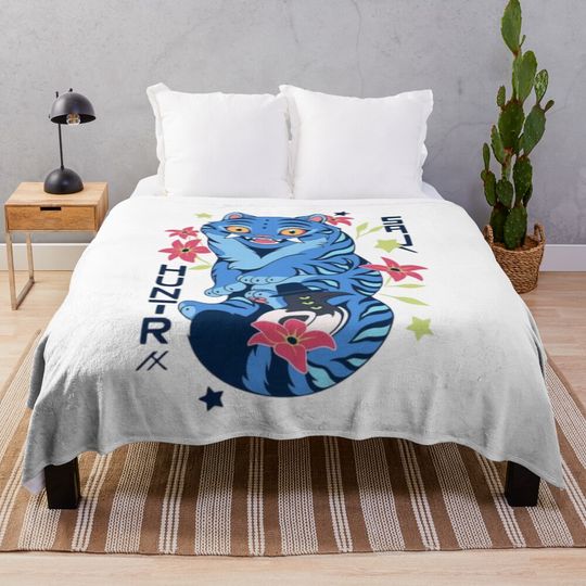 derpy tiger and bird Fleece Blanket, Gift For Fan