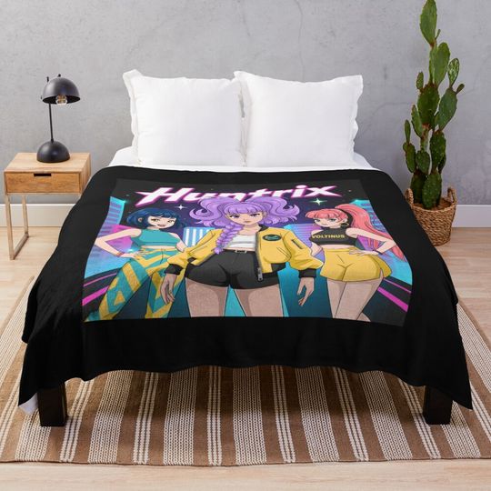 Discover 3D Anime-Style K-pop inspired in HUNTRIX Throw Blanket
