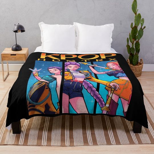 Discover Girl Band Retro Kpop Style Fleece Blanket, Gift For Fan