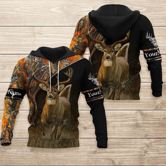 Discover Deer Hunter 3D Hoodie, Hunting Camo All Over Print Pullover, Outdoor Hunter Sweatshirt, Gift for Deer Hunting Lovers