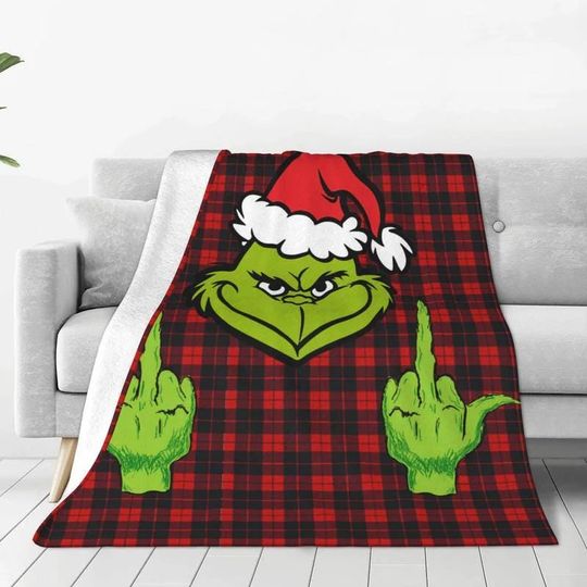 Discover Funny Green Christmas Blanket, Cozy Flannel Fleece Throw, Cute Holiday Decor Gift for Friends Family, Warm Winter Xmas Blanket