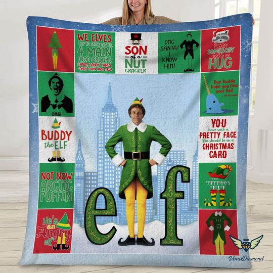 Discover Buddy The Elf Fleece Blanket, Elf Quote Christmas Blanket, The Elf Chrismtas Blanket, The Elf Christmas Quilt, Couch Sofa Blanket Xmas Gifts