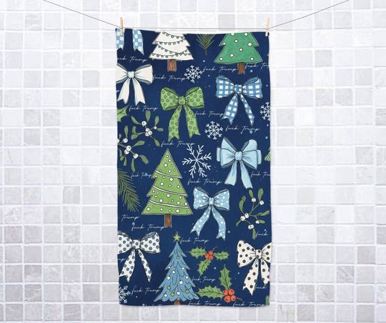 Discover Subtle Fck Trump Xmas Hand Towel ,Christmas Kitchen Towel, Anti Trump Hand Towel, Xmas Home Decor, Christmas Gift Hand Towel C1K506