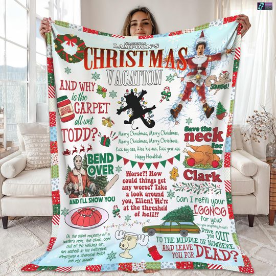 National Lampoon's Christmas Vacation Blanket, Shitter's Full Blanket, Cousin Eddie Clark Griswold Blanket, Christmas Blanket Christmas Gift