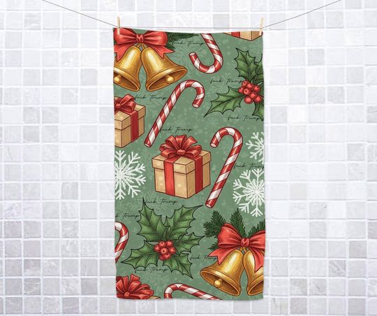 Discover Subtle Fck Trump Xmas Hand Towel ,Christmas Kitchen Towel, Anti Trump Hand Towel, Xmas Home Decor, Christmas Gift Hand Towel C1K501