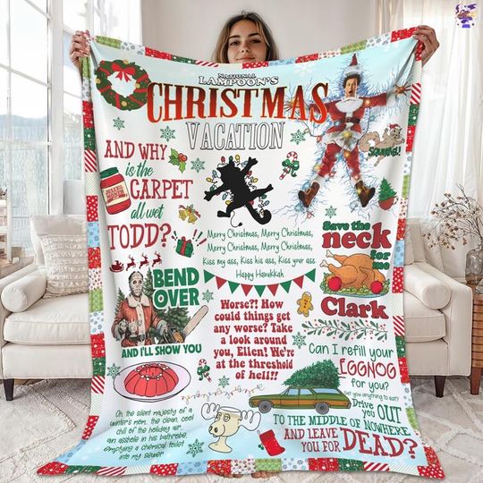 Discover National Lampoon's Christmas Vacation Blanket, Shitter's Full Blanket, Cousin Eddie Clark Griswold Blanket, Christmas Blanket Christmas Gift