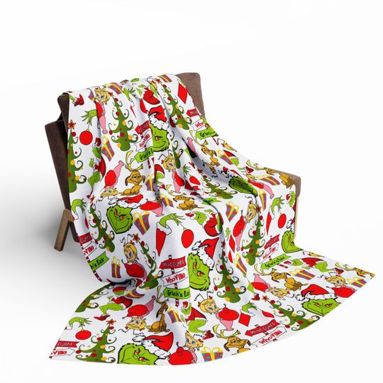 Discover Christmas funny character Fleece Blanket: Cozy Holiday Throw