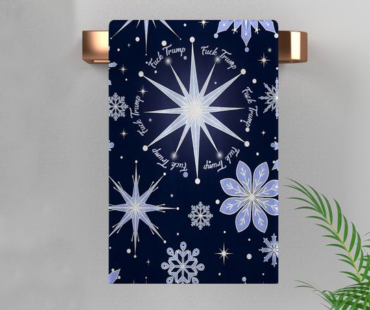 Discover Subtle Fuck Trump Hand Towel, Snowflake Kitchen Towel, Anti Trump Towel, Bathroom Towel, FDT, Christmas Home Decor, Anti Maga Towel NGVX06