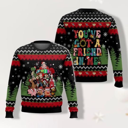 Discover Christmas Toy Story Characters Ugly Sweater, Toy Story Lightyear Christmas Shirt, Disney Toy Story Christmas Shirt, Holiday Sweater